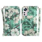 For Xiaomi 12 Pro 3D Colored Horizontal Flip Leather Phone Case(Watercolor Flower) - 1