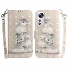 For Xiaomi 12 Pro 3D Colored Horizontal Flip Leather Phone Case(Squirrels) - 1