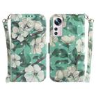 For Xiaomi 12 / 12X 3D Colored Horizontal Flip Leather Phone Case(Watercolor Flower) - 1