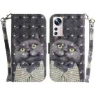 For Xiaomi 12 / 12X 3D Colored Horizontal Flip Leather Phone Case(Hug Cat) - 1