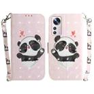 For Xiaomi 12 / 12X 3D Colored Horizontal Flip Leather Phone Case(Heart Panda) - 1