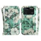 For Xiaomi Poco M4 Pro 3D Colored Horizontal Flip Leather Phone Case(Watercolor Flower) - 1