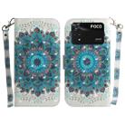 For Xiaomi Poco M4 Pro 3D Colored Horizontal Flip Leather Phone Case(Peacock Wreath) - 1