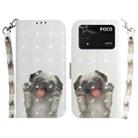 For Xiaomi Poco M4 Pro 3D Colored Horizontal Flip Leather Phone Case(Pug) - 1