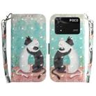 For Xiaomi Poco M4 Pro 3D Colored Horizontal Flip Leather Phone Case(Black White Cat) - 1