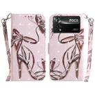 For Xiaomi Poco X4 Pro 5G 3D Colored Horizontal Flip Leather Phone Case(Butterfly High-heeled) - 1