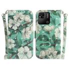 For Xiaomi Redmi 10A 3D Colored Horizontal Flip Leather Phone Case(Watercolor Flower) - 1
