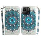 For Xiaomi Redmi 10A 3D Colored Horizontal Flip Leather Phone Case(Peacock Wreath) - 1