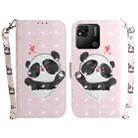 For Xiaomi Redmi 10A 3D Colored Horizontal Flip Leather Phone Case(Heart Panda) - 1