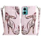 For Xiaomi Redmi Note 11E / Redmi 10 5G 3D Colored Horizontal Flip Leather Phone Case(Butterfly High-heeled) - 1