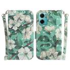 For Xiaomi Redmi Note 11E / Redmi 10 5G 3D Colored Horizontal Flip Leather Phone Case(Watercolor Flower) - 1