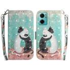 For Xiaomi Redmi Note 11E / Redmi 10 5G 3D Colored Horizontal Flip Leather Phone Case(Black White Cat) - 1