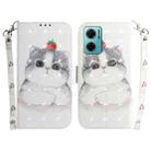 For Xiaomi Redmi Note 11E / Redmi 10 5G 3D Colored Horizontal Flip Leather Phone Case(Cute Cat) - 1