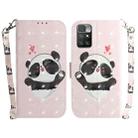 For Xiaomi Redmi 10 / 10 Prime 3D Colored Horizontal Flip Leather Phone Case(Heart Panda) - 1
