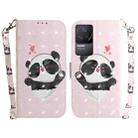 For Xiaomi Redmi K50 / 50 Pro 3D Colored Horizontal Flip Leather Phone Case(Heart Panda) - 1