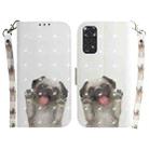 For Xiaomi Redmi Note 11 Foreign 3D Colored Horizontal Flip Leather Phone Case(Pug) - 1