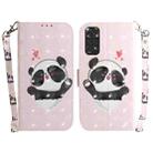 For Xiaomi Redmi Note 11 Foreign 3D Colored Horizontal Flip Leather Phone Case(Heart Panda) - 1