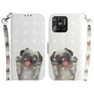 For Xiaomi Redmi 10C 3D Colored Horizontal Flip Leather Phone Case(Pug) - 1