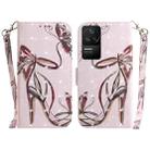 For Xiaomi Redmi K40S 3D Colored Horizontal Flip Leather Phone Case(Butterfly High-heeled) - 1