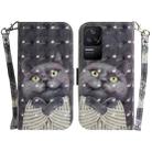 For Xiaomi Redmi K40S 3D Colored Horizontal Flip Leather Phone Case(Hug Cat) - 1