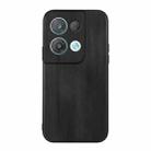 For OPPO Reno8 Pro 5G China Yellow Cow Texture PU Phone Case(Black) - 1