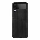 For Samsung Galaxy Z Flip4 Yellow Cow Texture PU Phone Case(Black) - 1