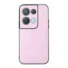 For OPPO Reno8 Pro+ 5G China / 8 Pro 5G Foreign Cowhide Texture PU Phone Case(Pink) - 1