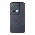 For OPPO Reno8 Pro 5G China Cowhide Texture PU Phone Case(Blue) - 1