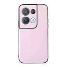 For OPPO Reno8 Cowhide Texture PU Phone Case(Pink) - 1