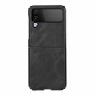 For Samsung Galaxy Z Flip4 Cowhide Texture PU Phone Case(Black) - 1