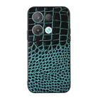 For OPPO Reno8 Pro+ 5G China / 8 Pro 5G Foreign Crocodile Top Layer Cowhide Leather Phone Case(Cyan Blue) - 1