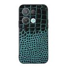 For OPPO Reno8 Pro 5G China Crocodile Top Layer Cowhide Leather Phone Case(Cyan Blue) - 1