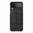 For Samsung Galaxy Z Flip4 Weave Plaid PU Phone Case(Black) - 1