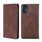 For TCL 20B-6159K Skin Feel Magnetic Horizontal Flip Leather Phone Case(Dark Brown) - 1