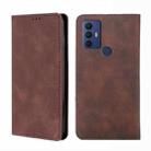 For TCL 30 SE / 306 / 305 / Aqous V6 / V6 Plus Skin Feel Magnetic Horizontal Flip Leather Phone Case(Dark Brown) - 1