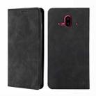 For Fujitsu Arrows F-52B Skin Feel Magnetic Horizontal Flip Leather Phone Case(Black) - 1