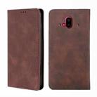 For Fujitsu Arrows F-52B Skin Feel Magnetic Horizontal Flip Leather Phone Case(Dark Brown) - 1