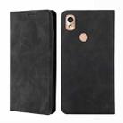 For Kyocera KY-51B Skin Feel Magnetic Horizontal Flip Leather Phone Case(Black) - 1