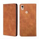 For Kyocera KY-51B Skin Feel Magnetic Horizontal Flip Leather Phone Case(Light Brown) - 1