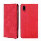 For Sharp Simple Sumaho 6 A201SH Skin Feel Magnetic Horizontal Flip Leather Phone Case(Red) - 1