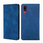 For Sharp Simple Sumaho 6 A201SH Skin Feel Magnetic Horizontal Flip Leather Phone Case(Blue) - 1