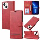 For iPhone 13 mini Classic Wallet Flip Leather Phone Case (Red) - 1