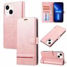 For iPhone 13 mini Classic Wallet Flip Leather Phone Case (Pink) - 1