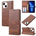 For iPhone 13 mini Classic Wallet Flip Leather Phone Case (Brown) - 1