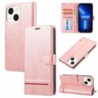 For iPhone 13 Classic Wallet Flip Leather Phone Case(Pink) - 1
