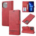 For iPhone 13 Pro Classic Wallet Flip Leather Phone Case (Red) - 1