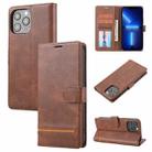 For iPhone 13 Pro Classic Wallet Flip Leather Phone Case (Brown) - 1