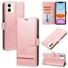 For iPhone 12 mini Classic Wallet Flip Leather Phone Case (Pink) - 1