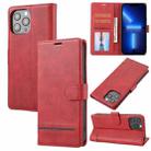 For iPhone 12 Pro Max Classic Wallet Flip Leather Phone Case(Red) - 1