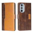 For Motorola Moto Edge+ 2022/Edge 30 Pro Contrast Color Side Buckle Leather Phone Case(Dark Brown + Gold) - 1